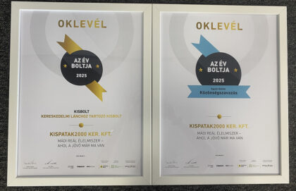 A Mádi Reál Élelmiszer lett Az Év boltja - 2025